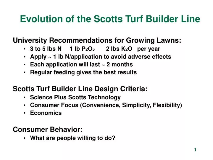 evolution of the scotts turf builder line