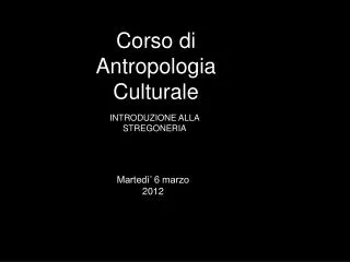 corso di antropologia culturale