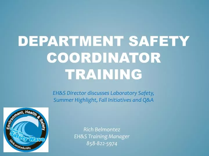 department safety coordinator training