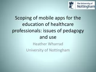 Scoping of mobile apps for the education of healthcare professionals: issues of pedagogy and use