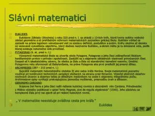 sl vni matematici