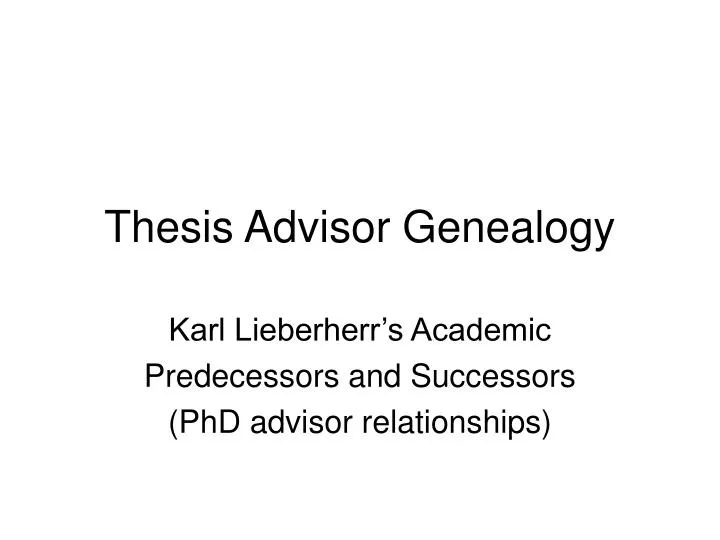 thesis advisor genealogy