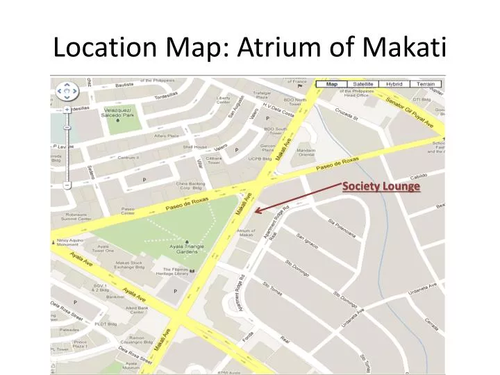 location map atrium of m akati