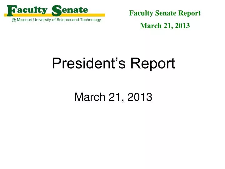 president s report march 21 2013