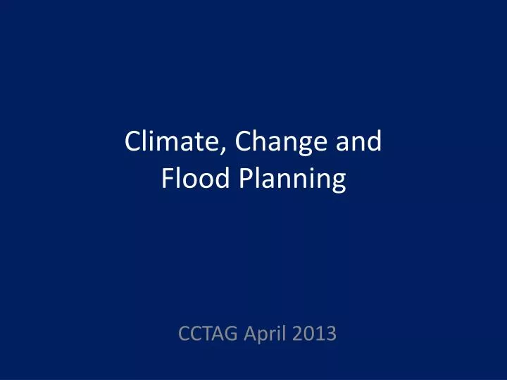 climate change and flood planning