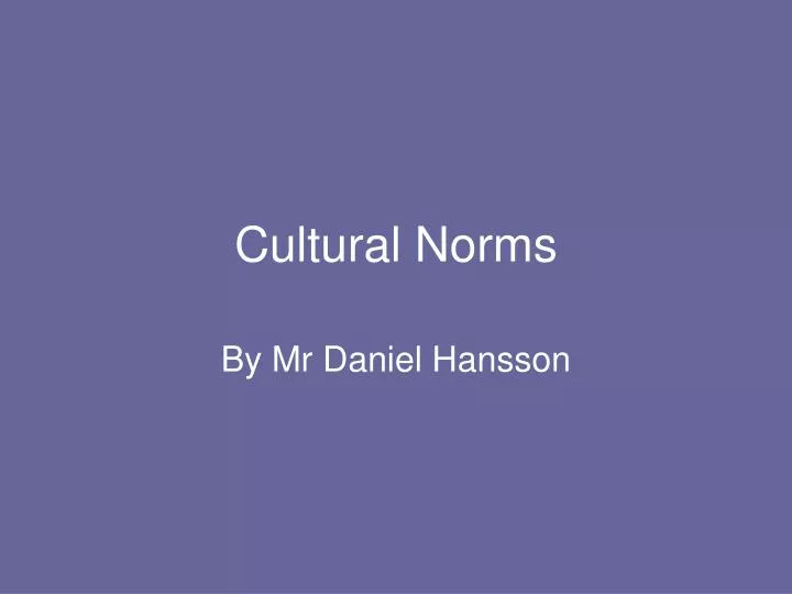 cultural norms