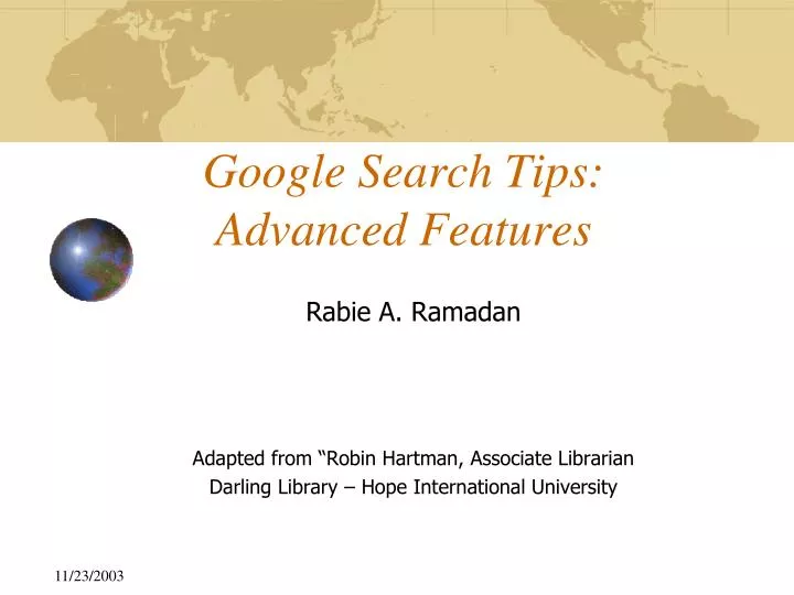 google search tips advanced features