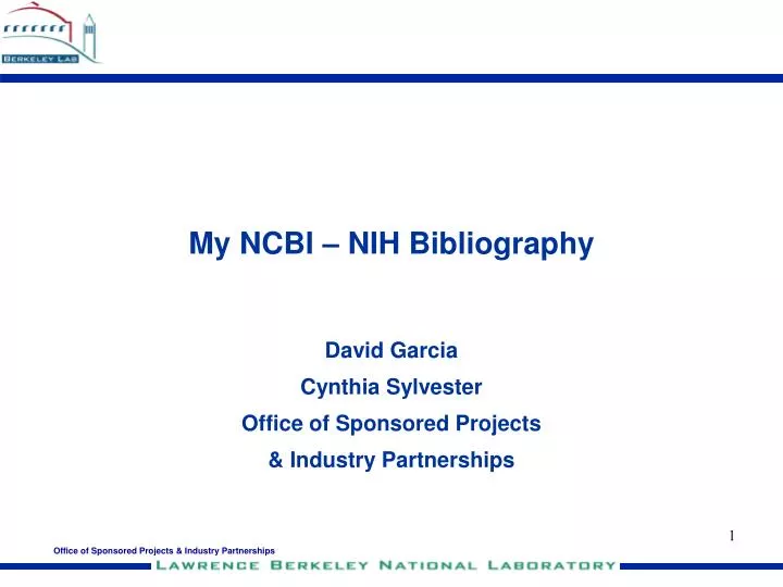 my ncbi nih bibliography