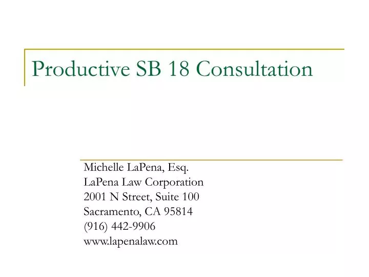 productive sb 18 consultation