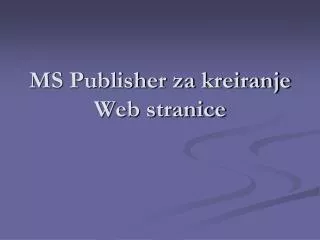 ms publisher za kreiranje web stranice