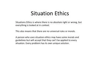 Situation Ethics