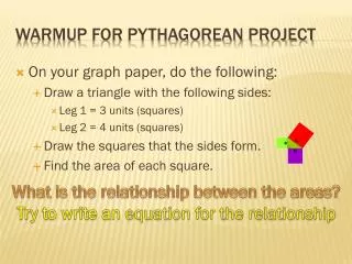 Warmup for Pythagorean Project