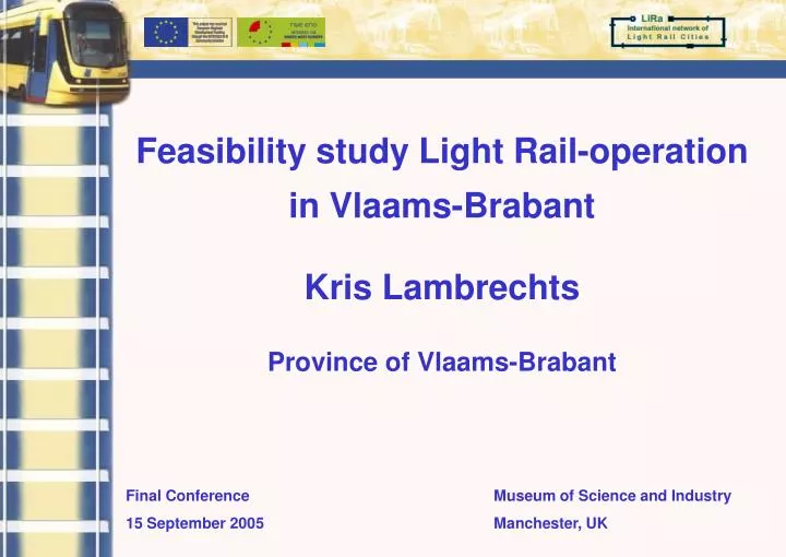 feasibility study light rail operation in vlaams brabant kris lambrechts province of vlaams brabant