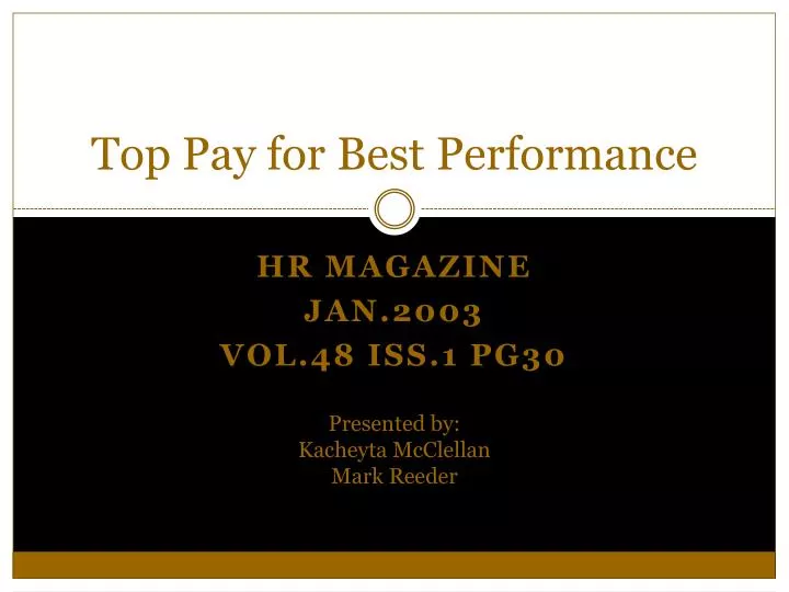 top pay for best performance