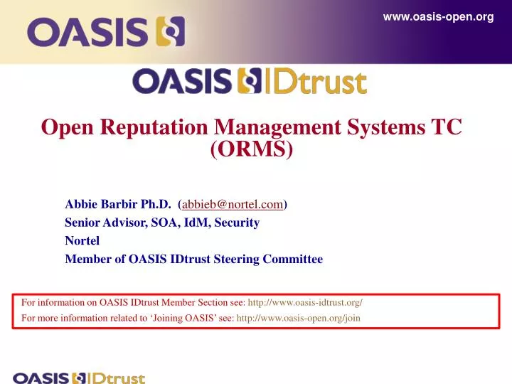 open reputation management systems tc orms