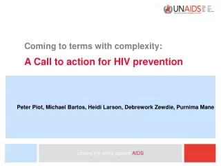Coming to terms with complexity: A Call to action for HIV prevention