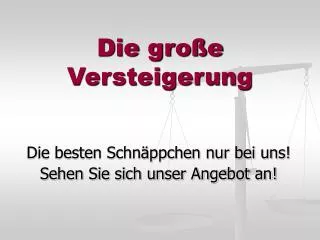 die gro e versteigerung