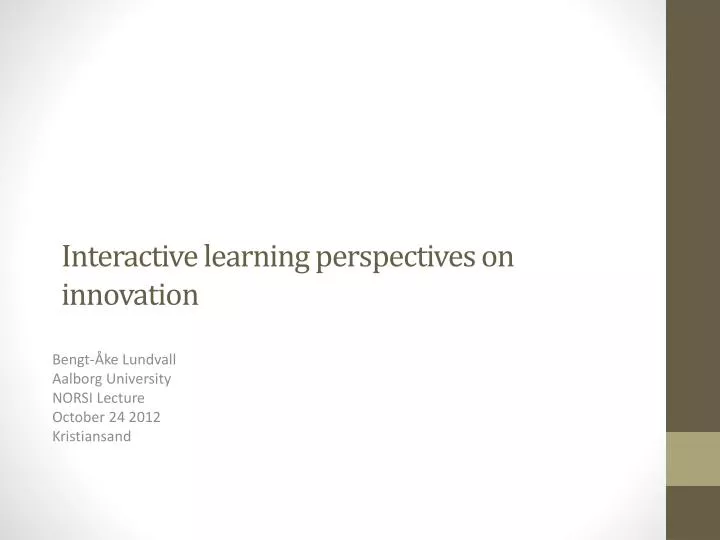 interactive learning perspectives on innovation