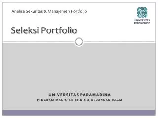 seleksi portfolio