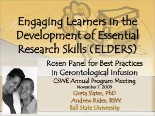 Rosen Panel for Best Practices in Gerontological Infusion CSWE Annual Program Meeting