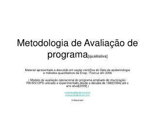 metodologia de avalia o de programa qualitativa