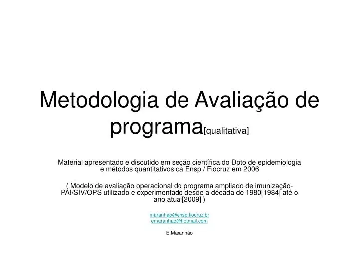 metodologia de avalia o de programa qualitativa