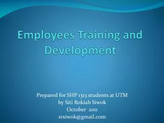 Employees Training and Development