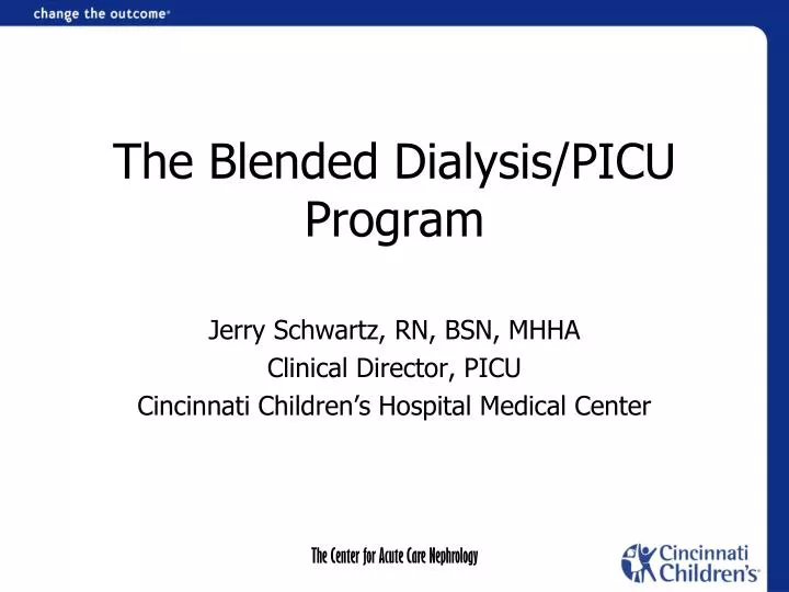 the blended dialysis picu program