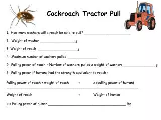 1. How many washers will a roach be able to pull? ______________________