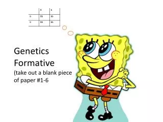 Genetics Formative (take out a blank piece of paper #1-6