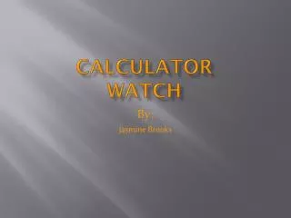 Calculator Watch