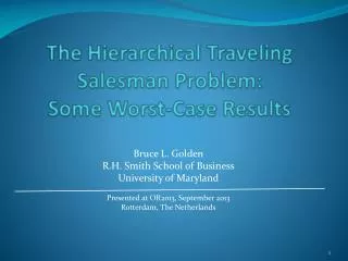 The Hierarchical Traveling Salesman Problem: Some Worst-Case Results