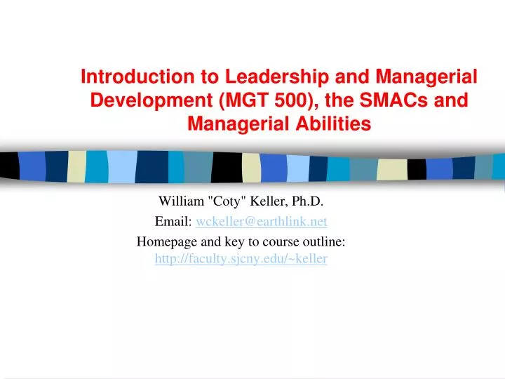 introduction to leadership and managerial development mgt 500 the smacs and managerial abilities