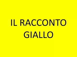 il racconto giallo