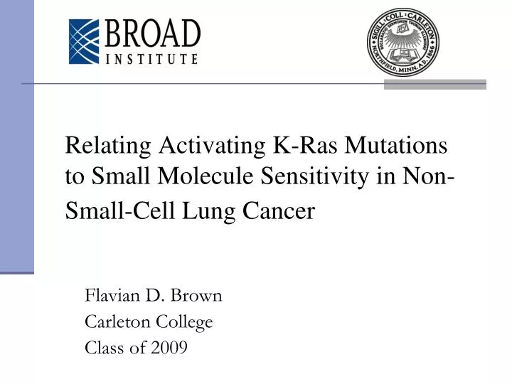 relating activating k ras mutations to small molecule sensitivity in non small cell lung cancer