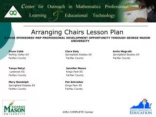 Arranging Chairs Lesson Plan