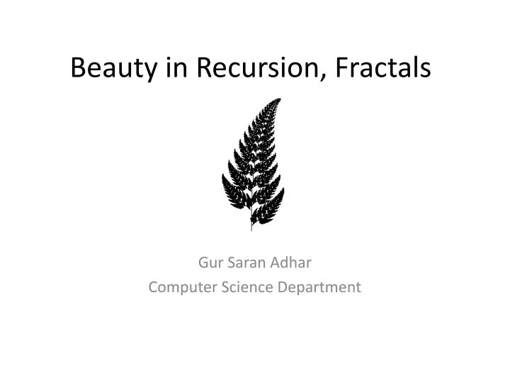 beauty in recursion fractals