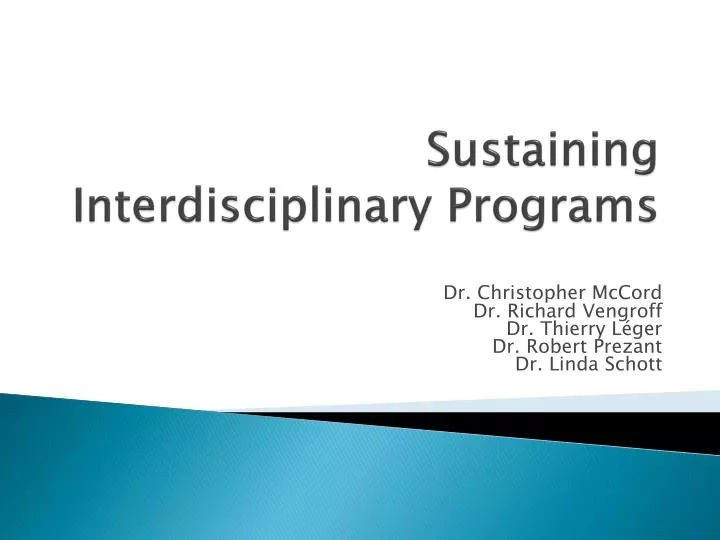 sustaining interdisciplinary programs