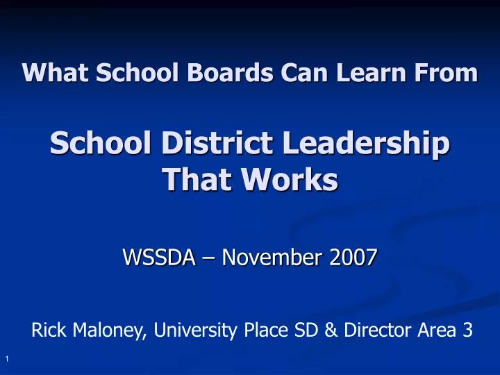 what school boards can learn from school district leadership that works