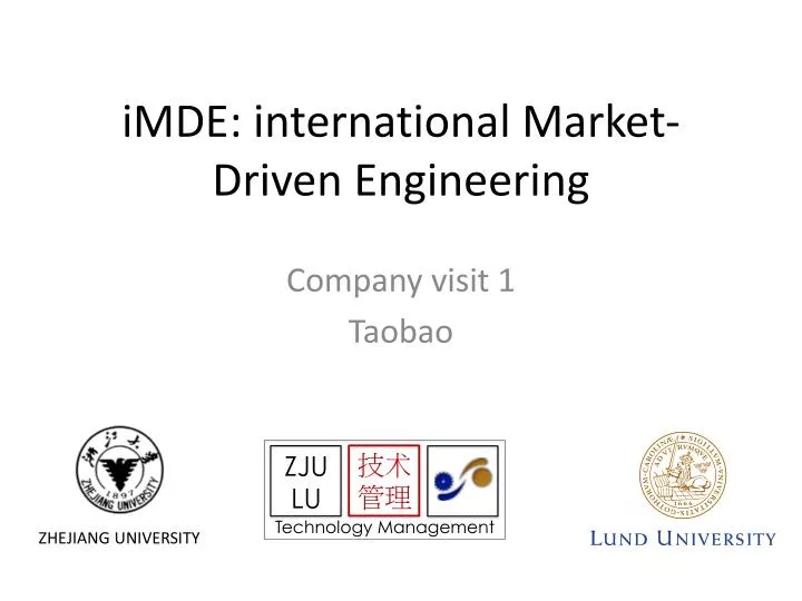 imde international market driven engineering