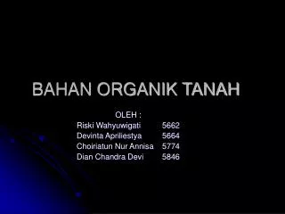 bahan organik tanah