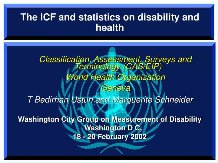 the icf and statistics on disability and health