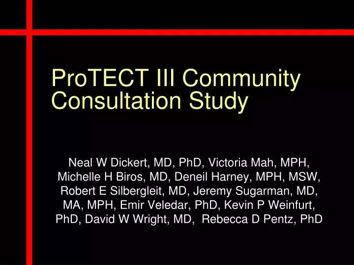 protect iii community consultation study