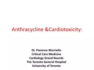 Anthracycline &amp;Cardiotoxicity: