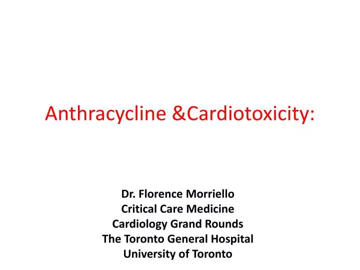 anthracycline cardiotoxicity