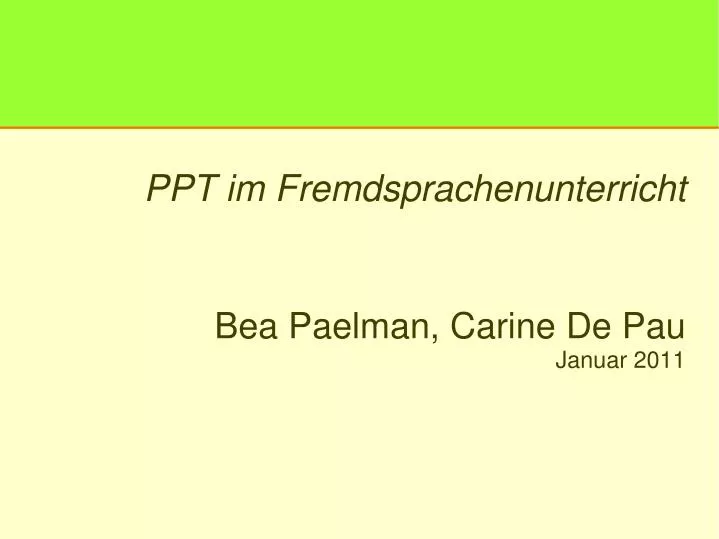 ppt im fremdsprachenunterricht