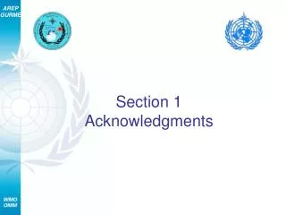 Section 1 Acknowledgments