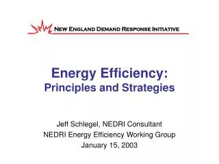 Energy Efficiency: Principles and Strategies
