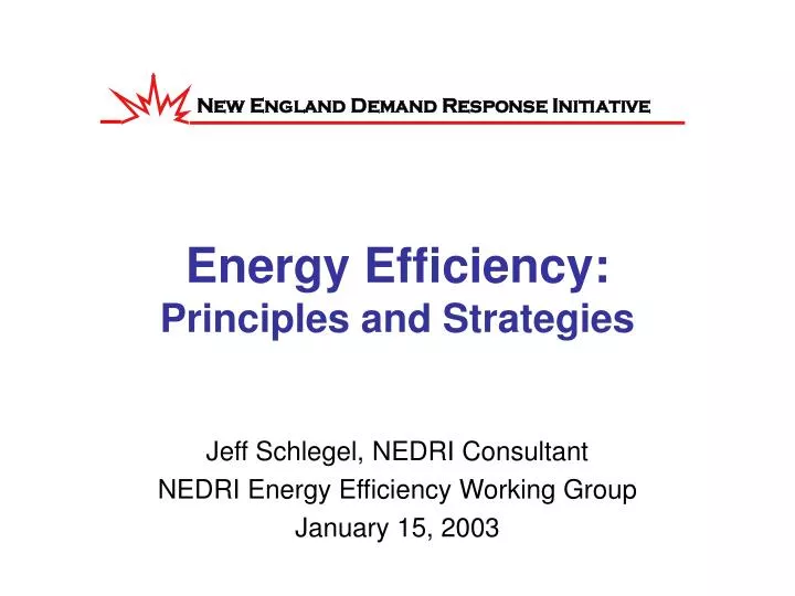 energy efficiency principles and strategies