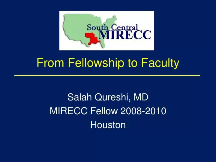 from fellowship to faculty